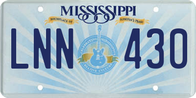 MS license plate LNN430