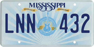 MS license plate LNN432