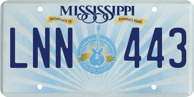 MS license plate LNN443