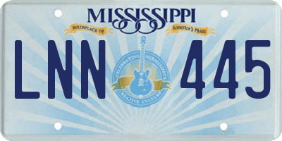 MS license plate LNN445