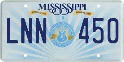 MS license plate LNN450
