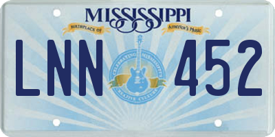 MS license plate LNN452