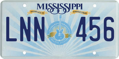 MS license plate LNN456