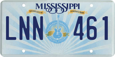 MS license plate LNN461