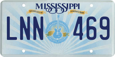 MS license plate LNN469