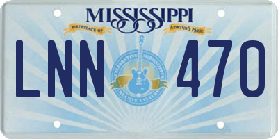 MS license plate LNN470