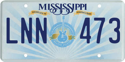 MS license plate LNN473