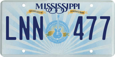 MS license plate LNN477