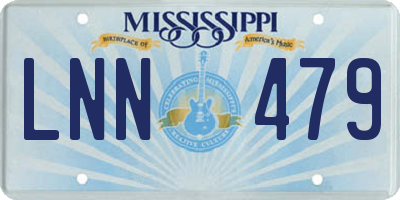MS license plate LNN479