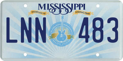 MS license plate LNN483
