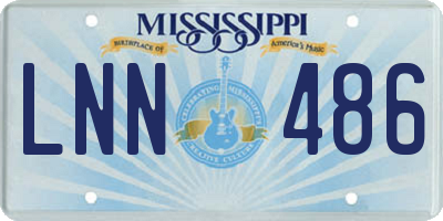 MS license plate LNN486