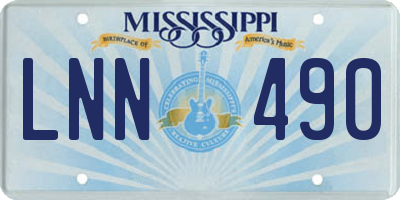 MS license plate LNN490