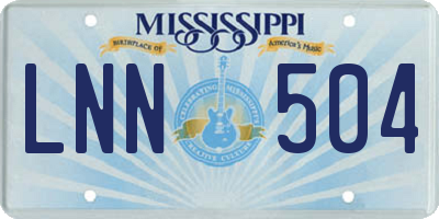 MS license plate LNN504