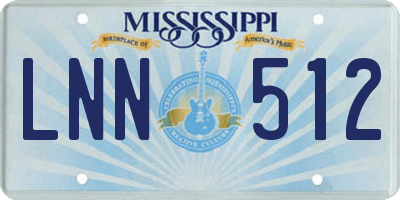 MS license plate LNN512