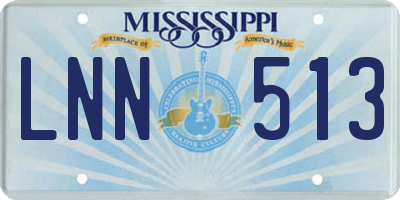 MS license plate LNN513