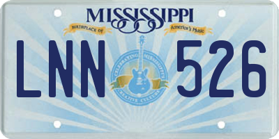 MS license plate LNN526