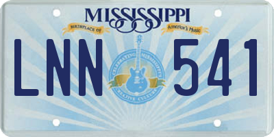 MS license plate LNN541