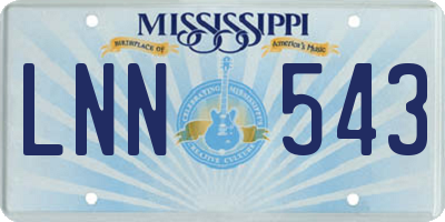 MS license plate LNN543
