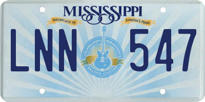 MS license plate LNN547