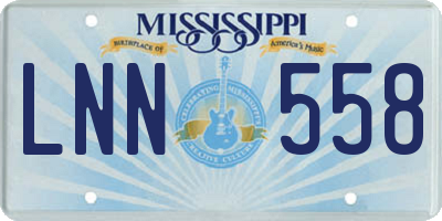 MS license plate LNN558