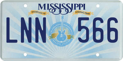 MS license plate LNN566