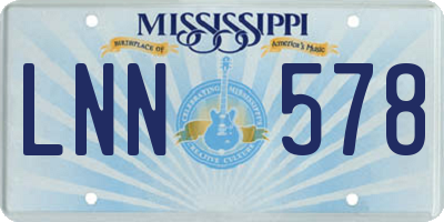 MS license plate LNN578