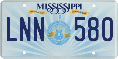 MS license plate LNN580