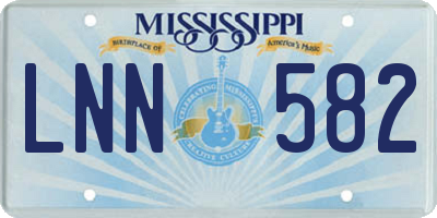 MS license plate LNN582