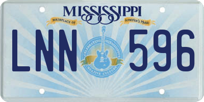 MS license plate LNN596