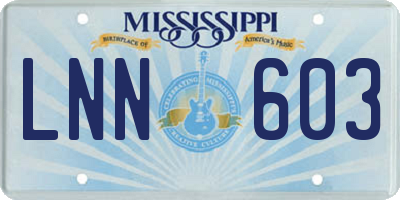 MS license plate LNN603