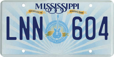 MS license plate LNN604