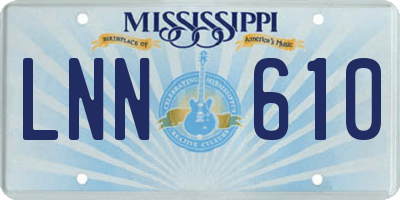 MS license plate LNN610