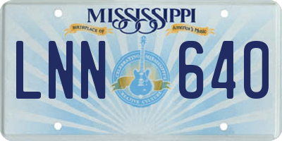 MS license plate LNN640