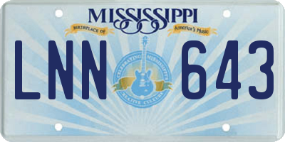 MS license plate LNN643