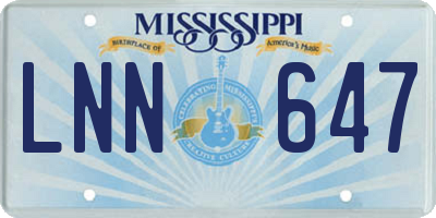 MS license plate LNN647