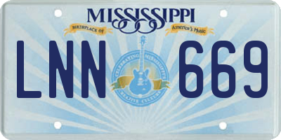 MS license plate LNN669