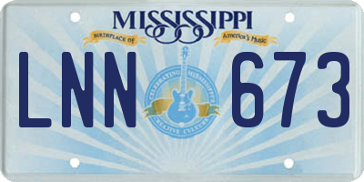 MS license plate LNN673