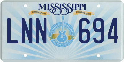 MS license plate LNN694