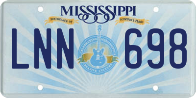 MS license plate LNN698