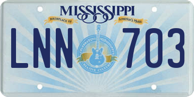MS license plate LNN703