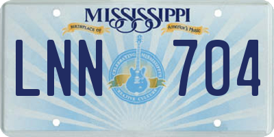 MS license plate LNN704