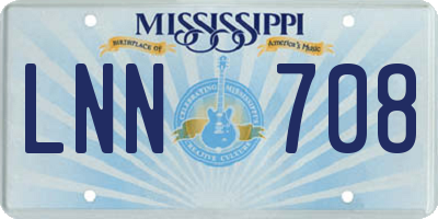 MS license plate LNN708