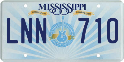 MS license plate LNN710