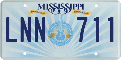 MS license plate LNN711
