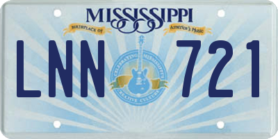 MS license plate LNN721