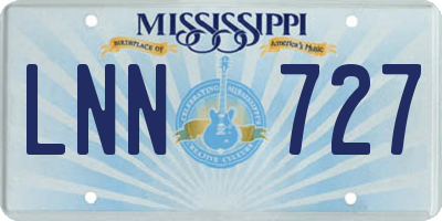 MS license plate LNN727