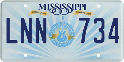 MS license plate LNN734