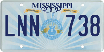 MS license plate LNN738