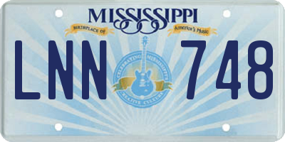 MS license plate LNN748