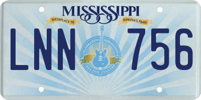MS license plate LNN756
